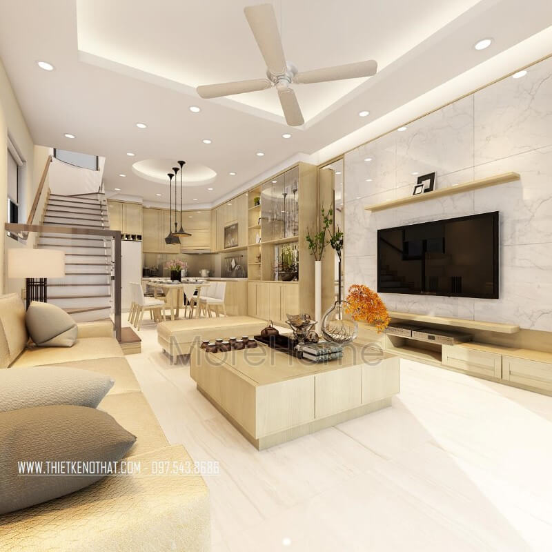Thiết kế nhà phố phong cách hiện đại với nội thất gỗ đẹp sang trọng Tổng hợp các mẫu thiết kế phòng khách biệt thự, nhà phố đẹp
