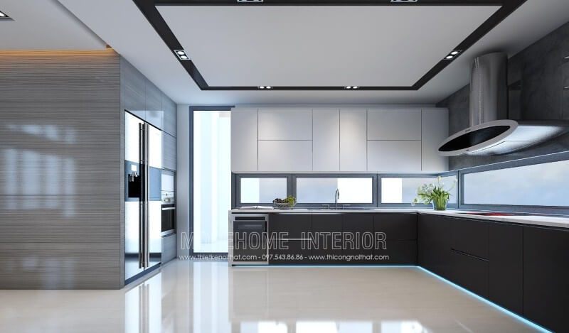 Thiết kế tủ bếp gỗ công nghiệp phong cách đơn giản, nhẹ nhàng nhưng vẫn đảm bảo công năng sử dụng cho người nội trợ trong quá trình nấu nướng