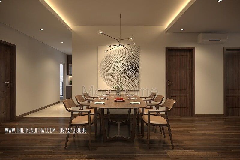 Bộ bàn ghế ăn gỗ tần bì nhập khẩu phun sơn láng bóng đem lại không gian ăn uống tinh tế, sang trọng.